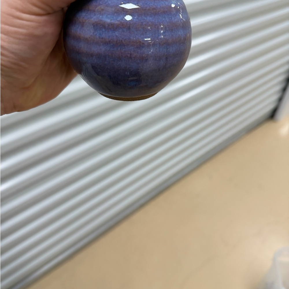 Small Handheld Glazed Ceramic Vase - Lavender Blue